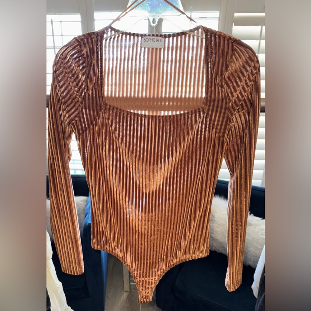 Sophie Rue velvet bodysuit color brown/copper size S